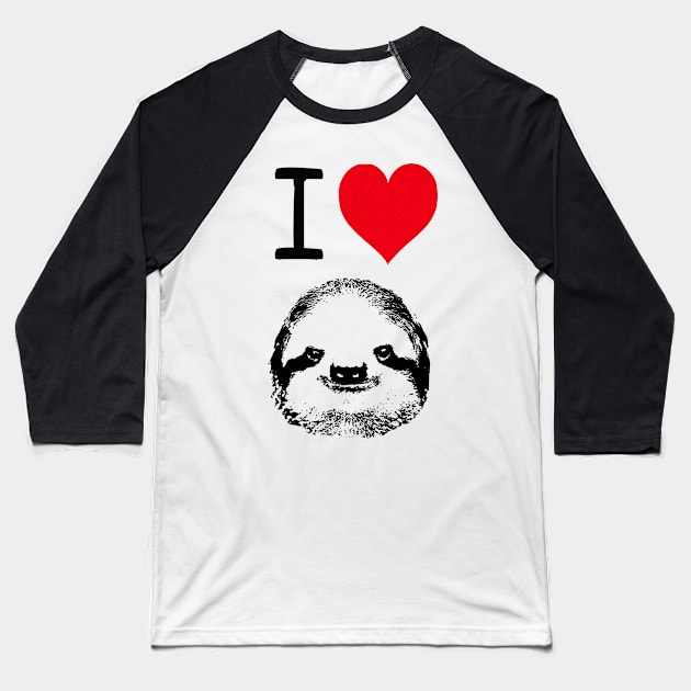 I Love Sloths Baseball T-Shirt by wanungara